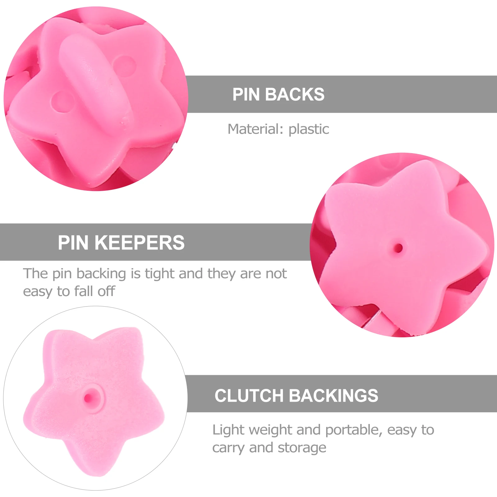100Pcs Creative Star Pin Caps for Pin Back Holders Lapel Badges Tie Tacks Secure Clutch Backings Compact Design