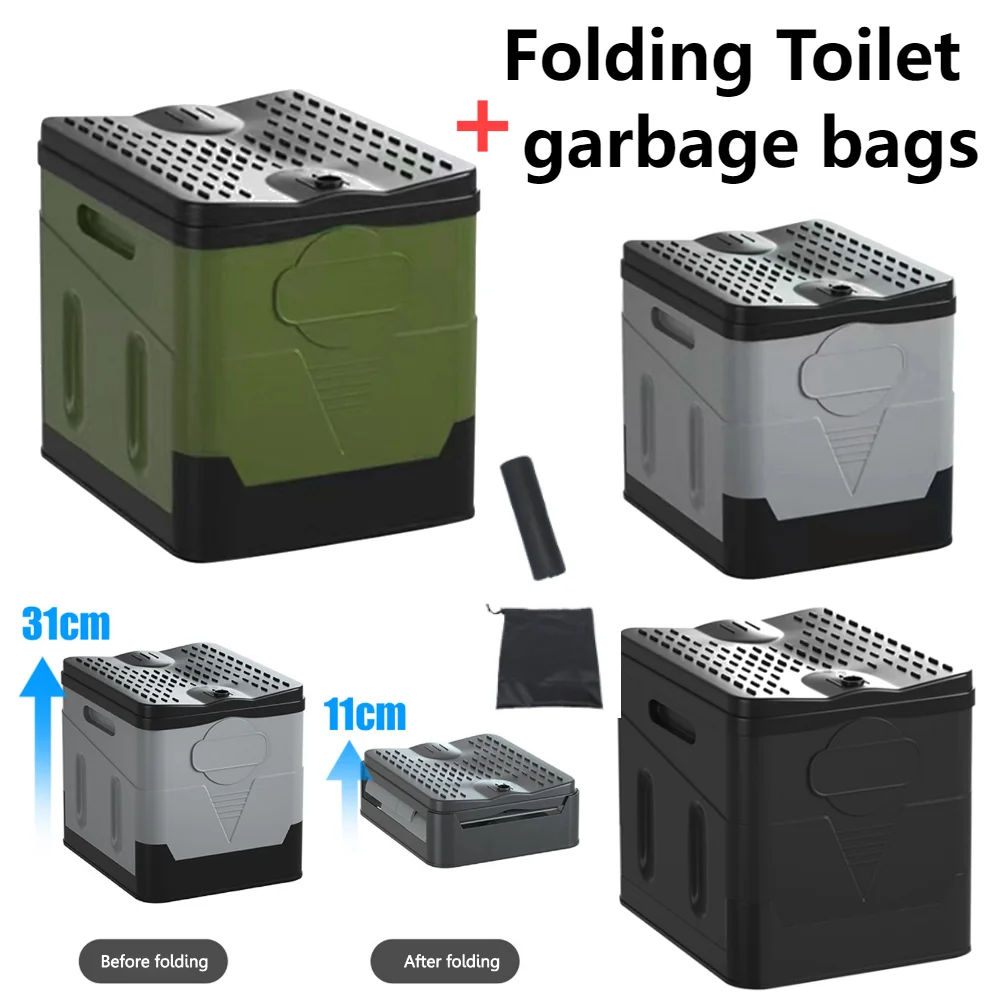 

Portable Folding Emergency Toilet for Outdoor Camping for Adults Kids Design Seat Toilet Reusable Toilet for Picnic Car Travel