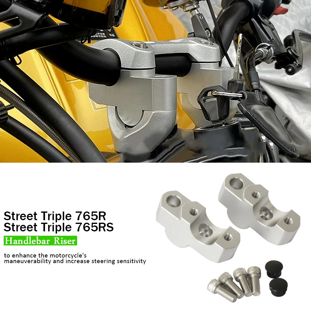 Motorcycle Accessories For Street Triple 765R STREET TRIPLE 765RS 765 RS R Lift Move Back Clamp Handlebar Riser Silver Kit