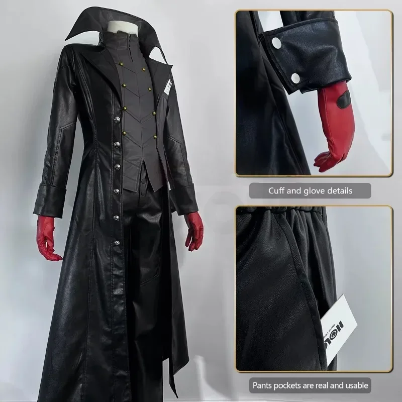 Game Persona Joker Ren Amamiya Cosplay Costume Leather Jacket Pants Gloves Full Set Party Anime Carnival Dress Up Adult Outfit