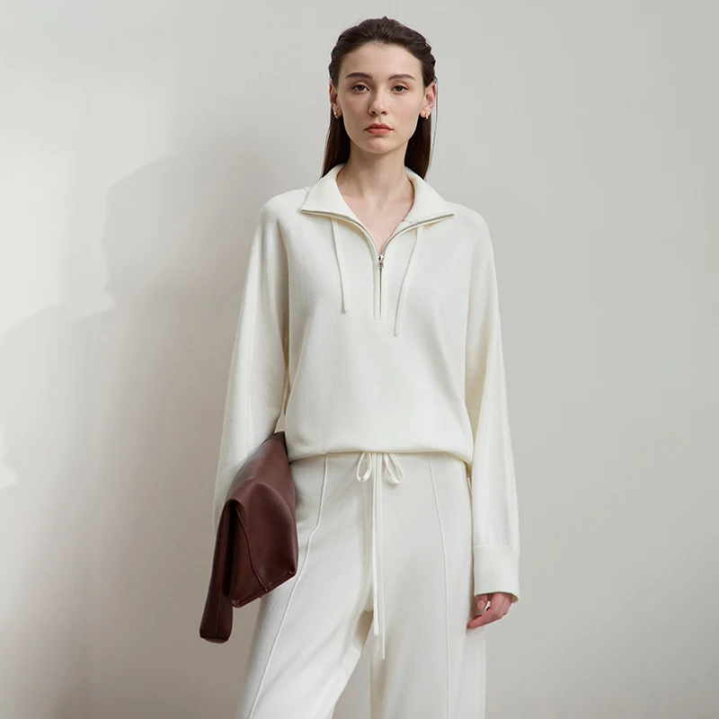 Sweter damski AMII, nowość na jesień 2025, gładki, uniwersalny top, damski golf, swobodny pulower z długim rękawem, odzież damska 12523004