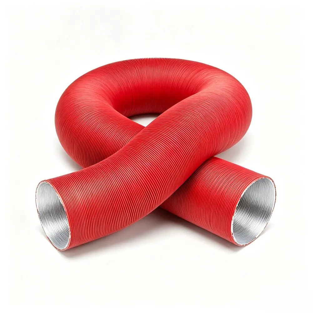 Aluminum Foil 60mm Flexible Air Duct for Heater Hot Air Transfer Extendable Heat Resistant Pipe for 2000W Single Hole Heaters