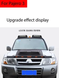 For Mitsubishi Pajero 3 Pajero 4 1. Hood trim 2. Roof searchlight 3. LED front hood trim 4. LED rear wing exterior modification