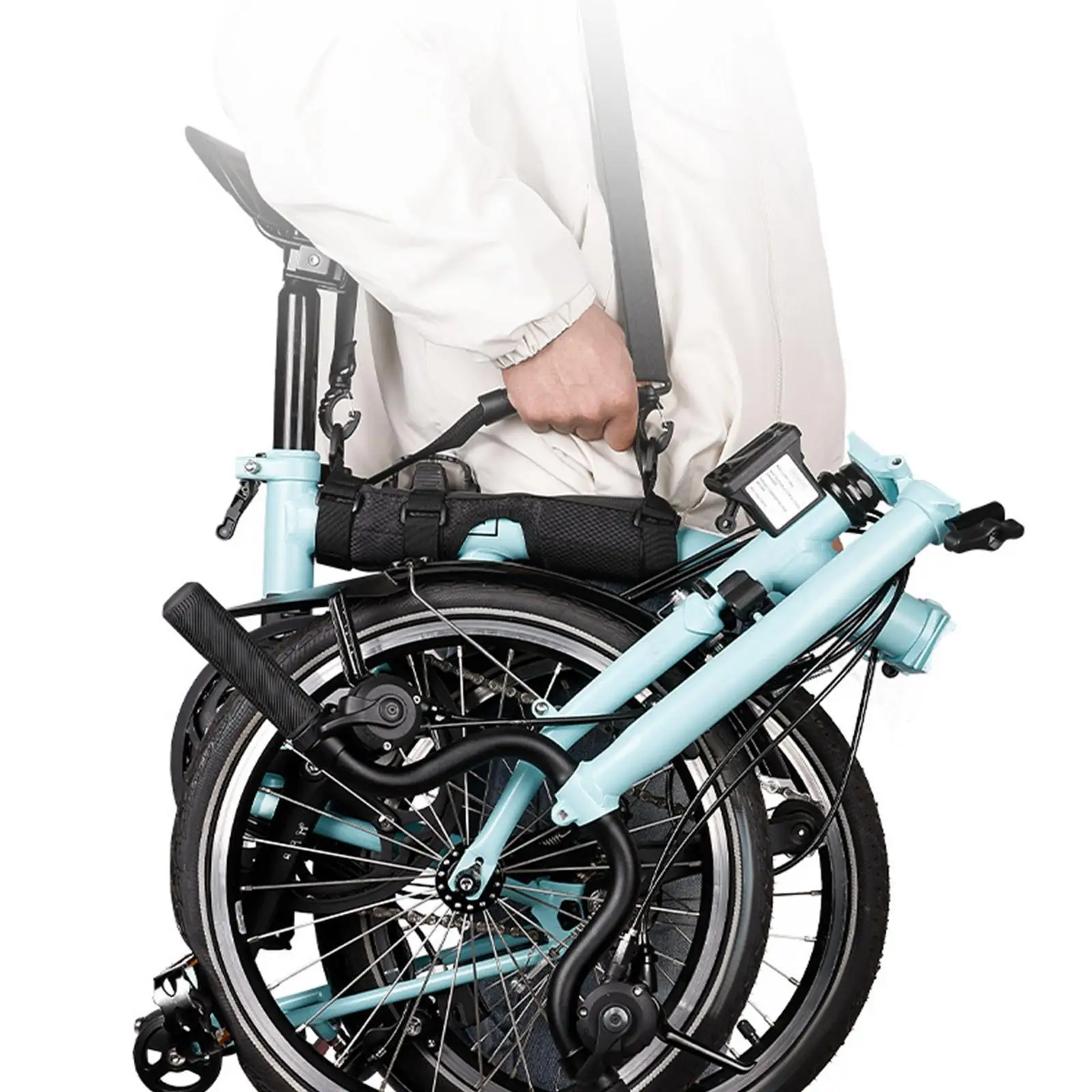 

Ремень для переноски складного велосипеда из полиэстера, легкий, практичный, с удобным захватом для аксессуаров, сумок и креплений для велосипедов