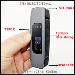 FTTH New 2 in Mini Rechardgeable Optical Power Meter with VFL -70~+10dBm/-50~+26dBm Visual Fault Locator 2/5/10/20/30/50mw