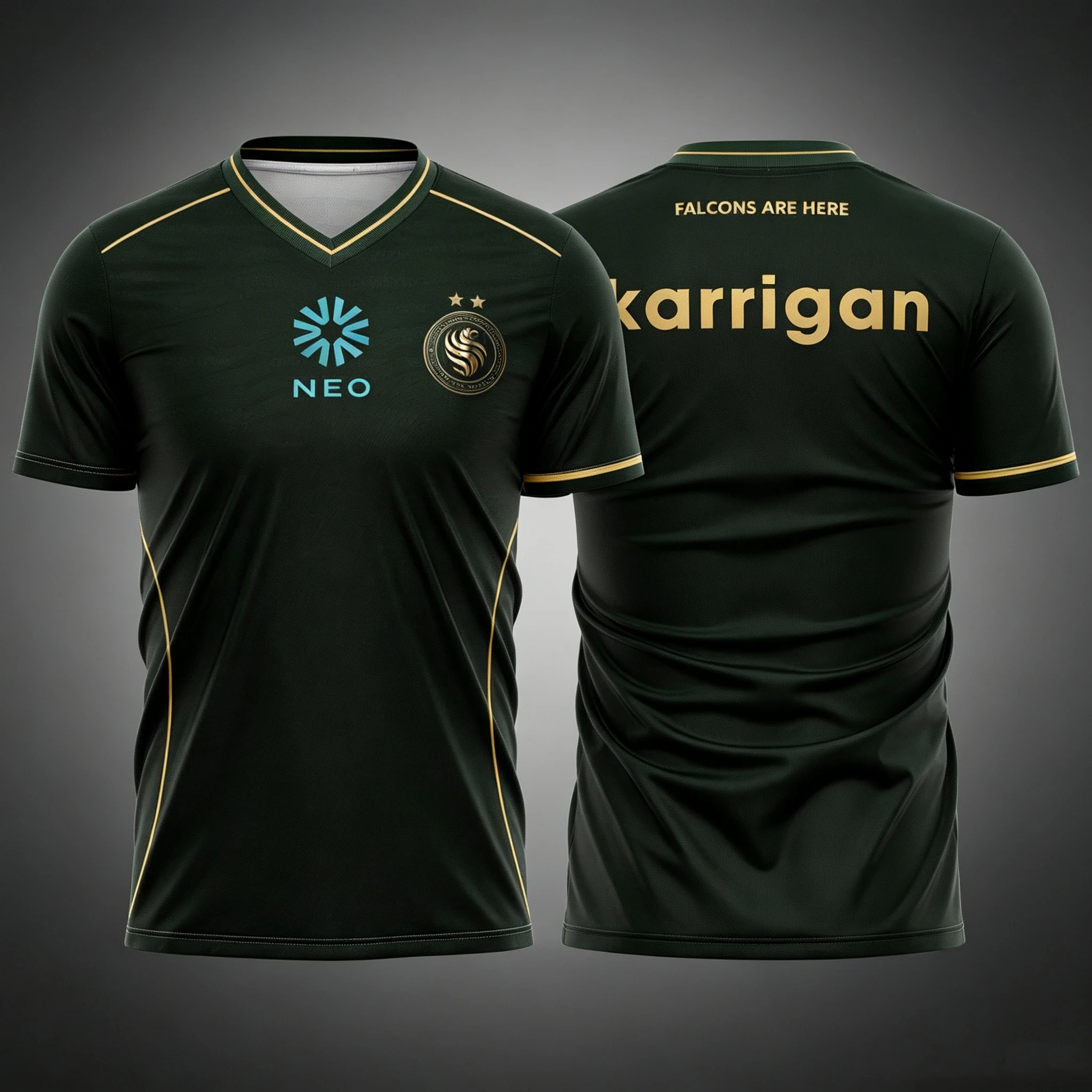 Team Falcons 2026 Trainingsanzug CS2 E-Sport Karrigan Fan-Trikot Neue Spiel-Anpassung ID Familien-Partnerlook 3D T-Shirt – Detail 9