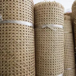 35-50cm Width Natural Cane Webbing Wicker Grid Indonesian Rattan Roll Weaving Repair Material for Chair Cabinet Furniture Decor