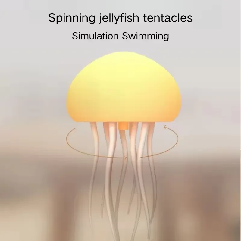 Automatic Dancing Jellyfish LED Night Light Voice Control Color Changing Battery Powered Home Decor Lamp