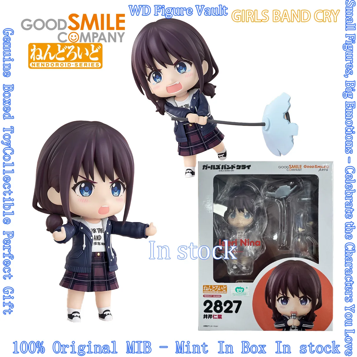 

In Stock Good Smile Nendoroid 2827 Iseri Nina Girls Band Cry Anime Collectible Action Figure Model Toy Collection Gift