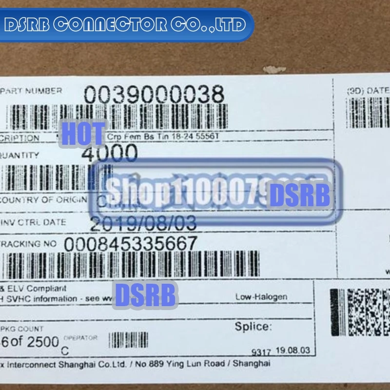 

4000 шт./лот, новые и оригинальные 3900-0038 39000038 39-00-0038 5556T