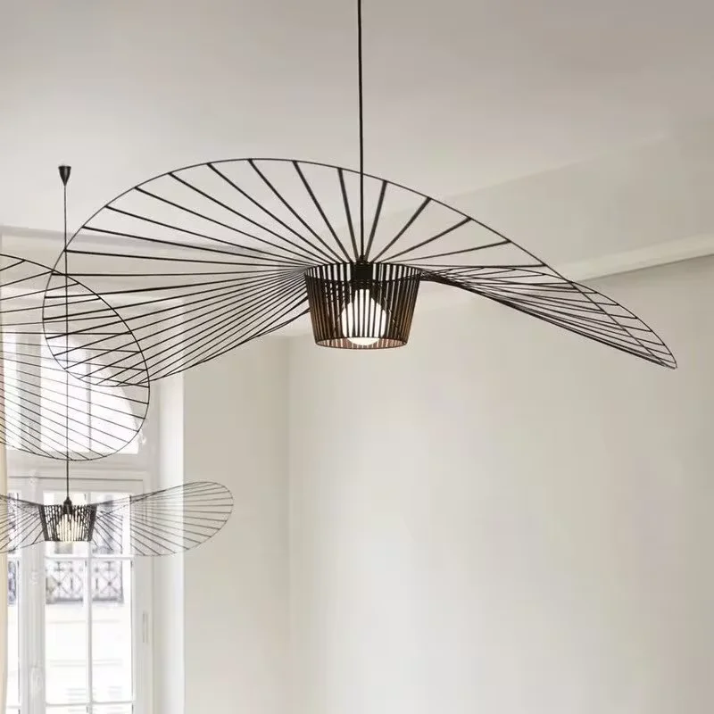 

Modern Stripe Straw Hat Pendant Light Living Room Bedroom Restaurant Kitchen Nordic Home Desin Led Pendant Lamp Decorate Light