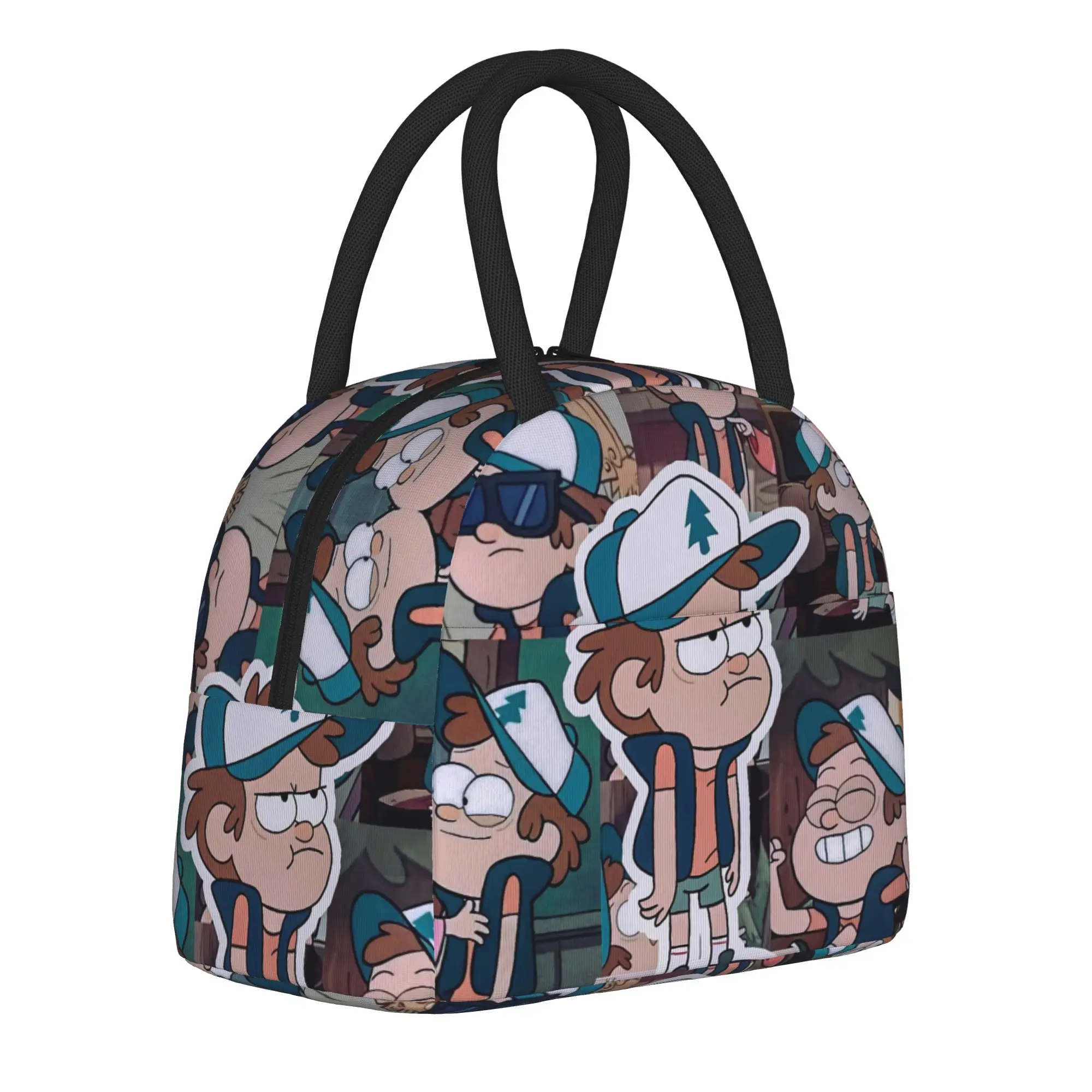 G-Gravity Falls Insulated Lunch Bag for Men Women  Food Container Portable Thermal Cooler Lunch Box For School Office