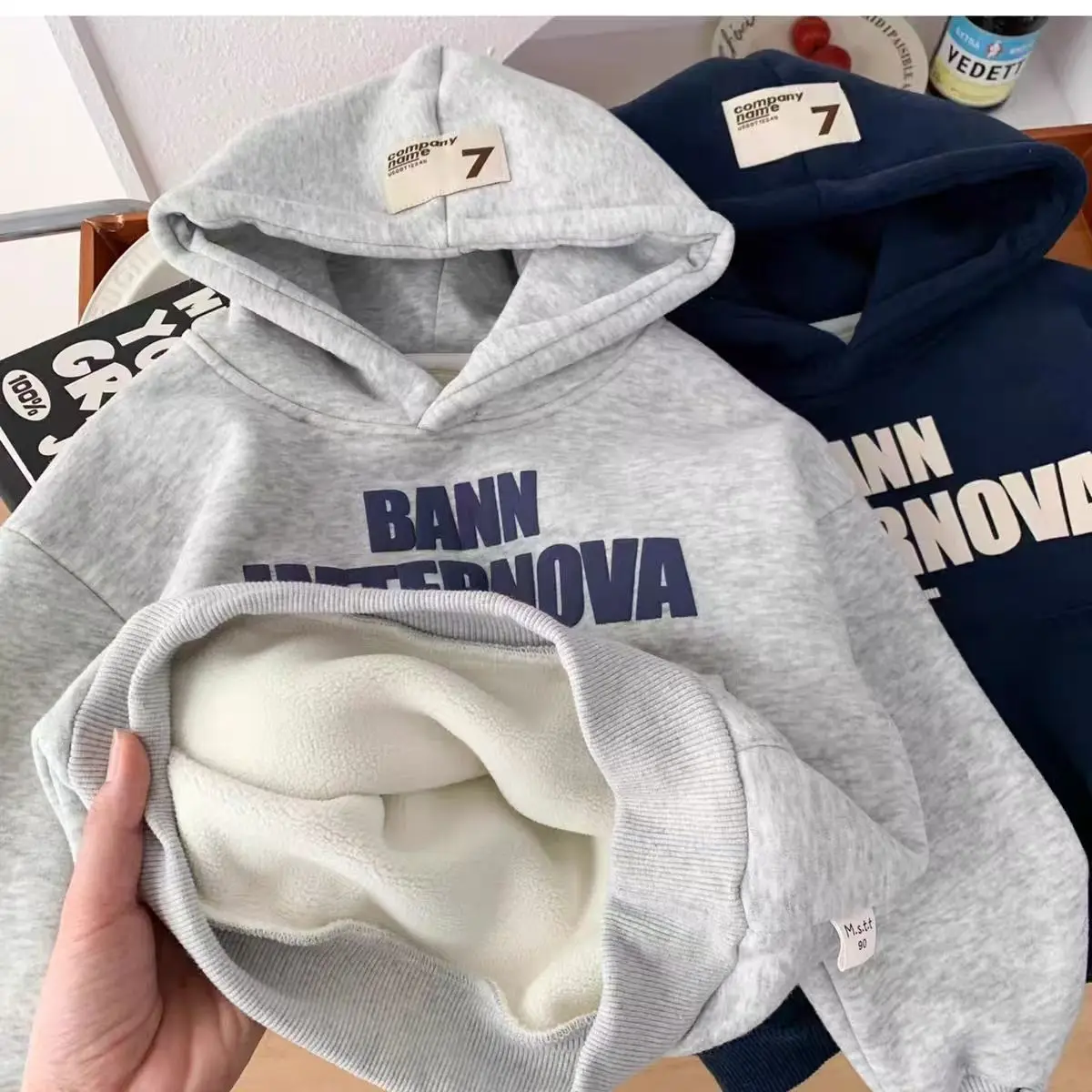 

Boys' Autumn And Winter Feece Hooded Sweatshirt 2026 New Style Children's Loose Casual Top Fashionable Letter Hoodie