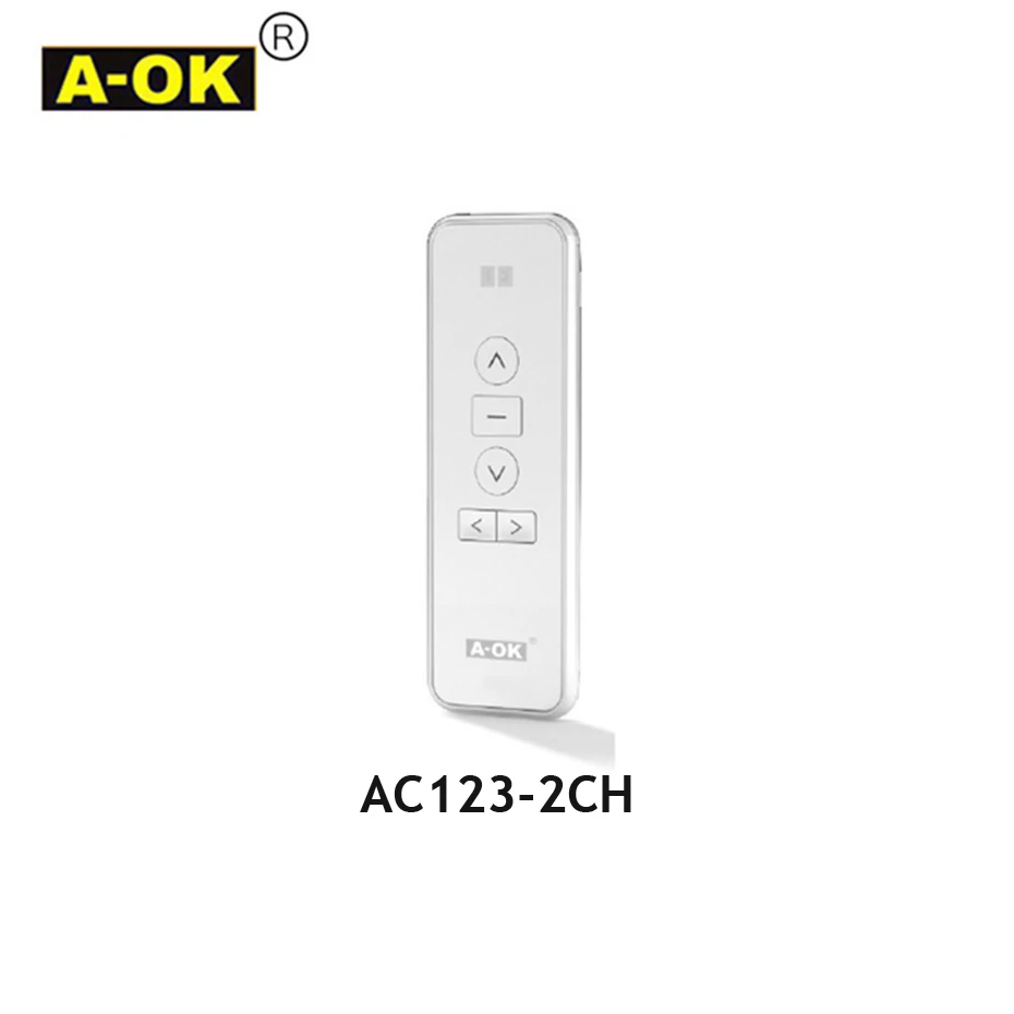 A-OK-AC123 Controle Remoto, RF433Transmissor para Um Motor Elétrico Cortina OK, Controle Sem Fio Casa Inteligente, 1, 2, 6, 16 CH