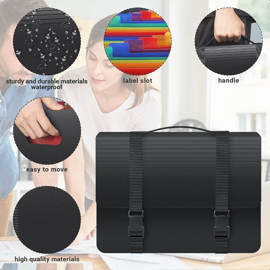 アコーディオン ファイル オーガナイザー ハンドル付き拡張ファイル フォルダー 13 ポケット 拡張可能なファイリング フォルダー タブ ファイリング ボックスに含まれています Adj