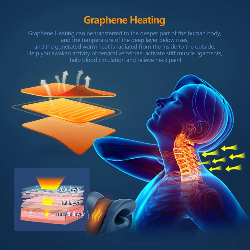 Para camilla de cuello para aliviar el dolor de cuello, almohada con dispositivo de tracción Cervical calentada con almohadilla térmica, almohada relajante de hombros