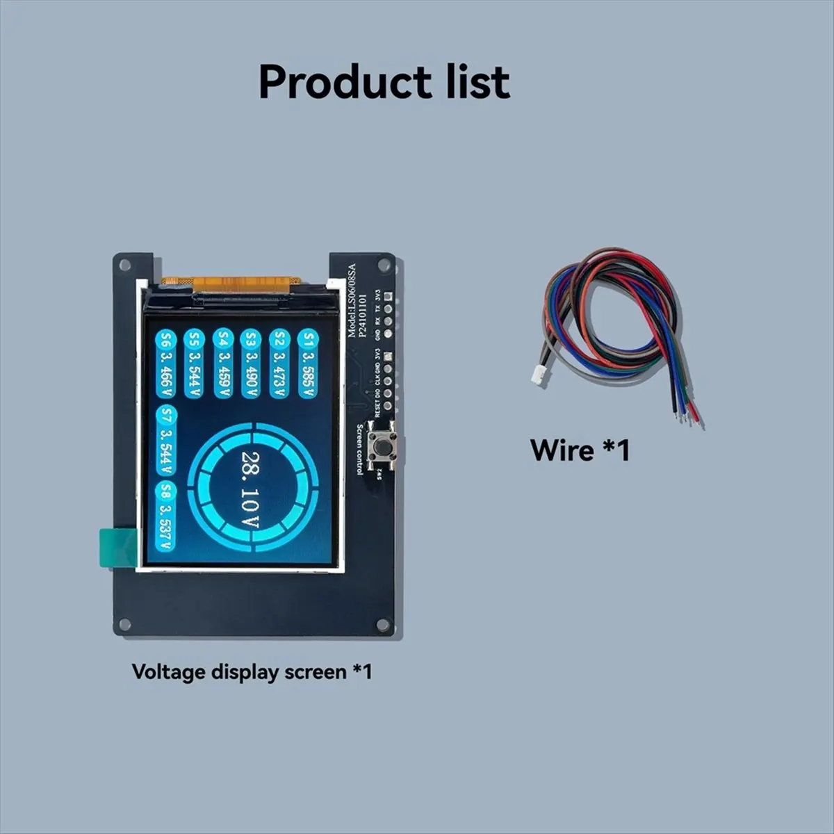 정시적인 8S 배터리 전압 획득 및 단일 스트링 전압, 리튬이온/리튬인산철/리튬토르늄산 배터리의 총 전압 표시