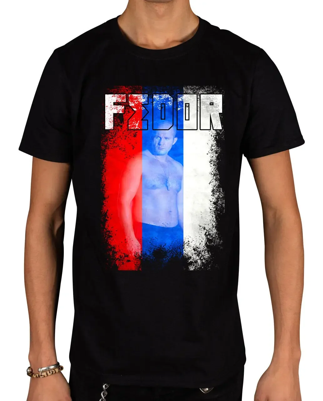 MMA Fighter Legend Fedor Emelianenko Russian Flag Graphic T-Shirt. Summer Cotton Short Sleeve O-Neck Mens T Shirt New S-3XL