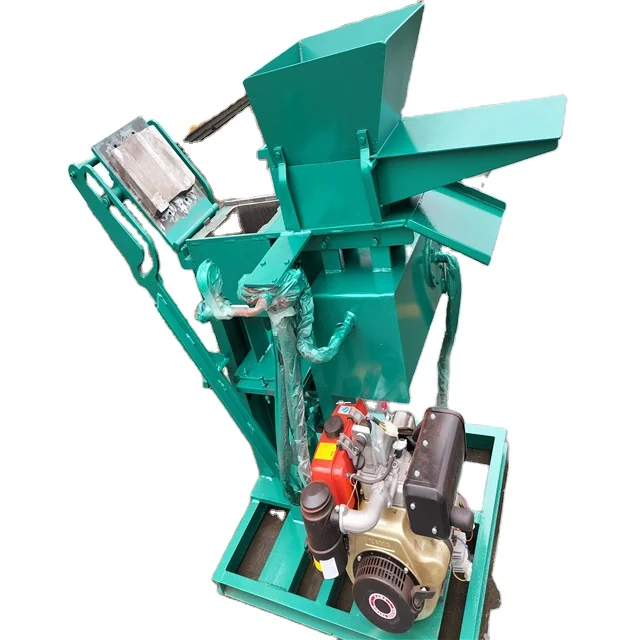 China Hot sale small eco brave hydraulic interlocking red soil earth brick making machine with engine SY2-15