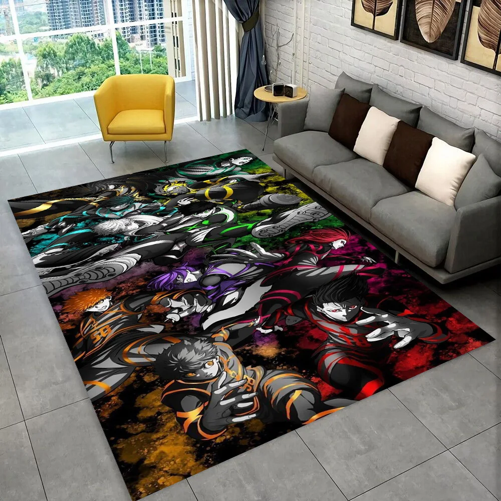 

27-стильный аниме Blue Lock Isagi Football, мультяшный ковер, ковры для гостиной, спальни, дивана, коврик, детский нескользящий напольный коврик