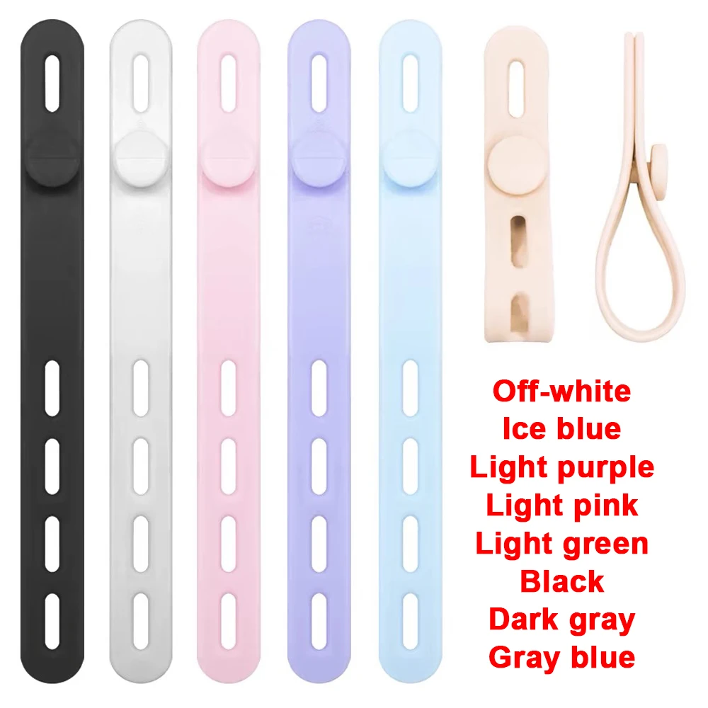 

Elastic Silicone Cable Ties Soft Adjustable Cable Straps Cord Bundle Organizer Wrap Reusable Wire Management with Lock Buckle