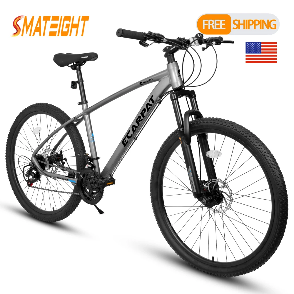 Bicicleta de Montaña de 27,5 pulgadas, marco de aluminio, 21 velocidades, engranajes Shimano, suspensión, horquilla, frenos de disco, neumáticos 27,5 para adultos, bicicleta de montaña