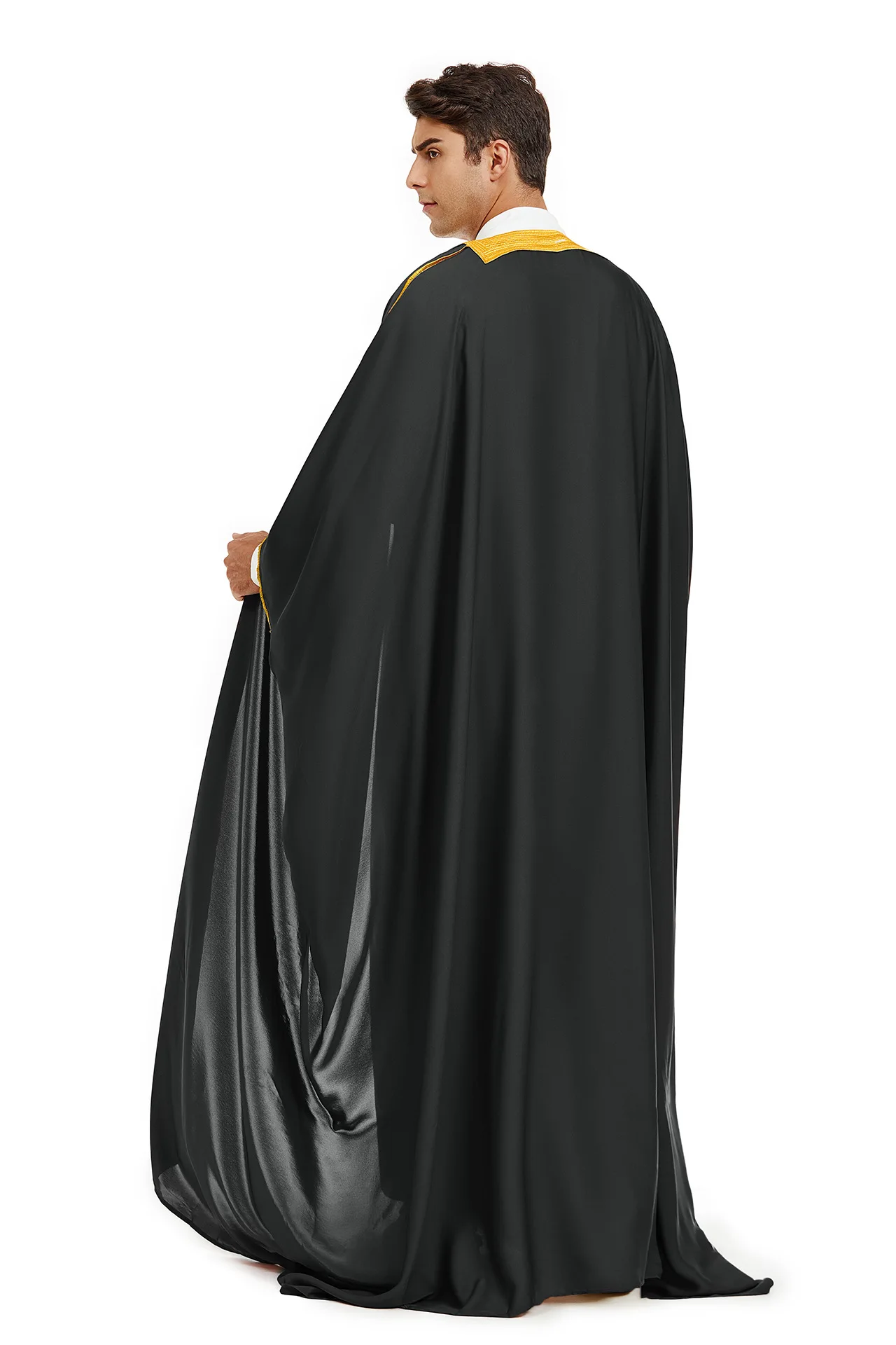 Saudi Arabic Men Bisht Robe Kimono Kaftan Muslim Prayer Islam Dress Dubai Jubba Thobe Abaya Turkey Eid Thoub Djellaba Dishdasha