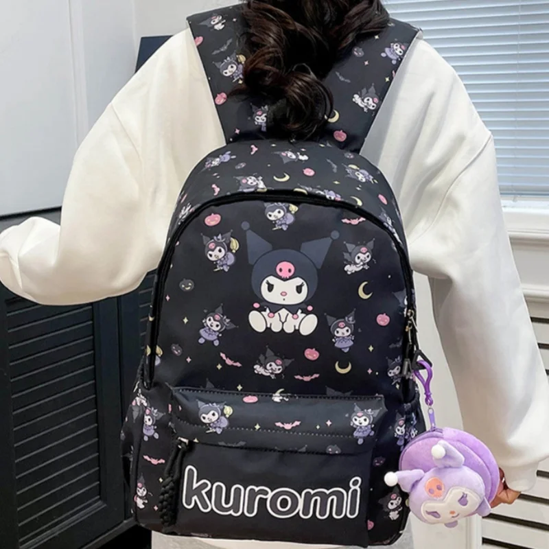 

Женский Школьный Рюкзак Для старшей школы Kuromi, милые Мультяшные аниме модные сумки для мальчиков и девочек, вместительная сумка