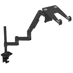 V63CT Aluminum Desktop Mount 2 in 1 Dual-use Laptop Support Monitor Holder Mount Ultra long Arm Full Motion Notebook Bracket