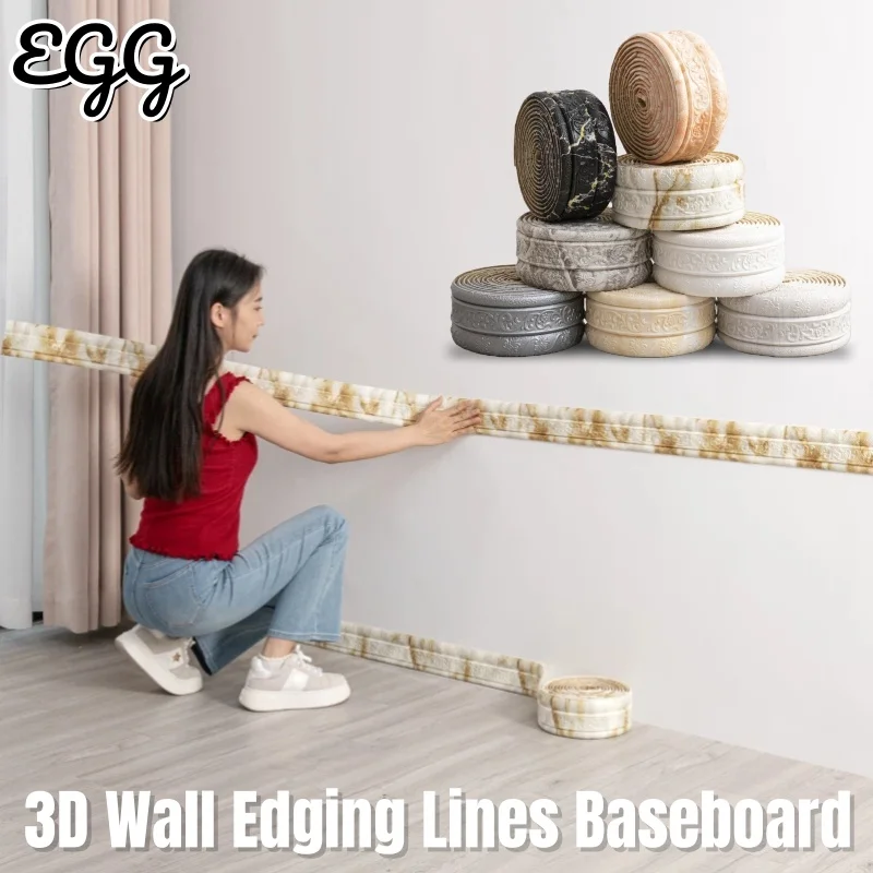

Waistline Skirting Ceiling Top Line Concave Line Frame Foam Edge Strip Background Home Decoration Self Adhesive Wallpaper Border
