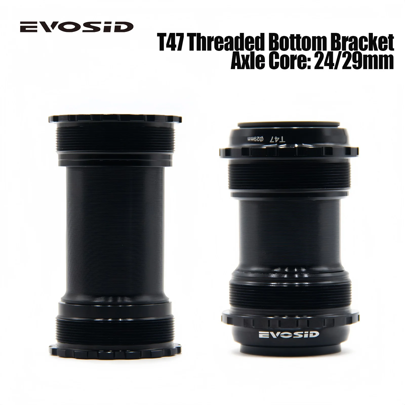EVOSID T47 Threaded Bottom Bracket 24/29mm Mountain/Road Bike BB Shell 68/86mm Integrated Bearing Bottom Bracket Bicycle Parts