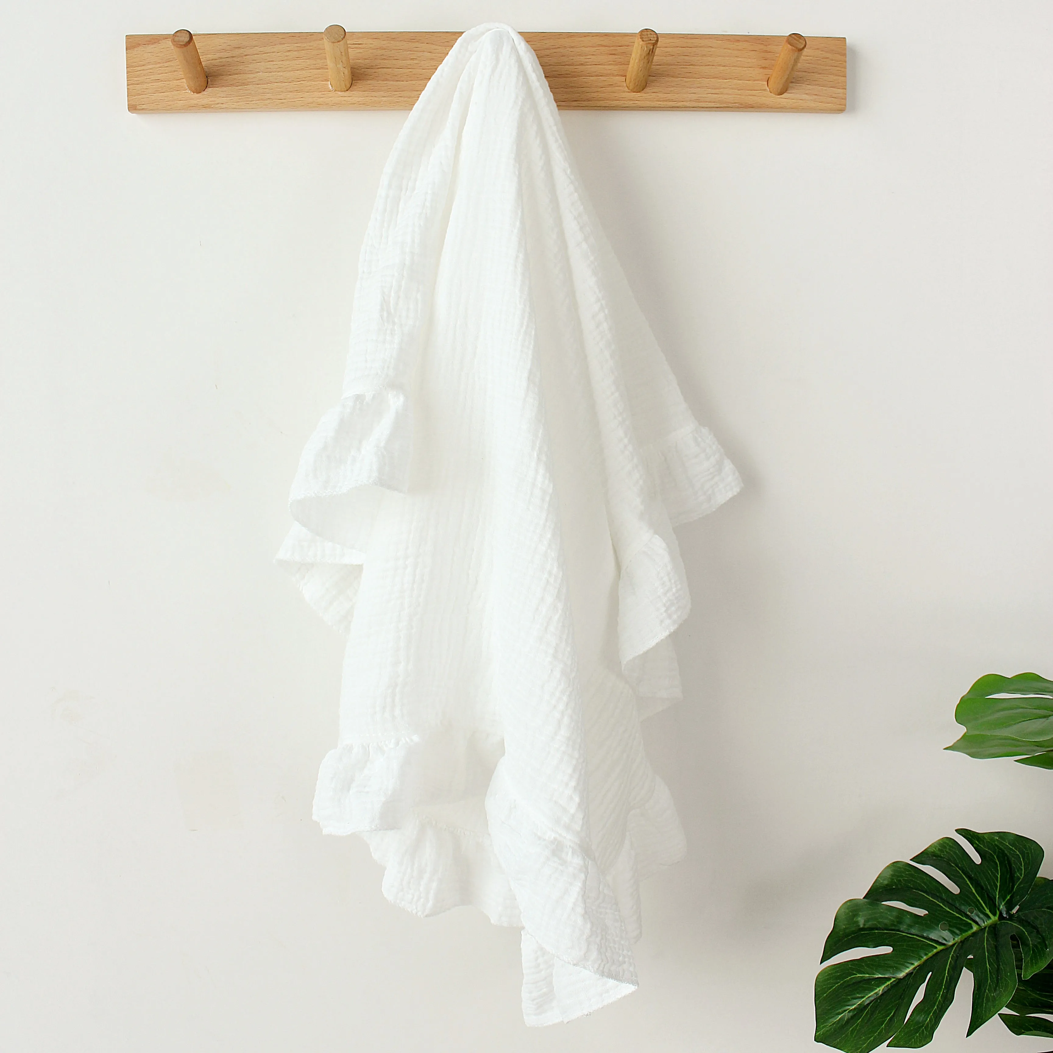 INS Ruffle Muslin Baby Swaddle Blankets for Newborn Infant Bedding Organic Wraps Baby Accessories Kids Receive Blanket Cotton