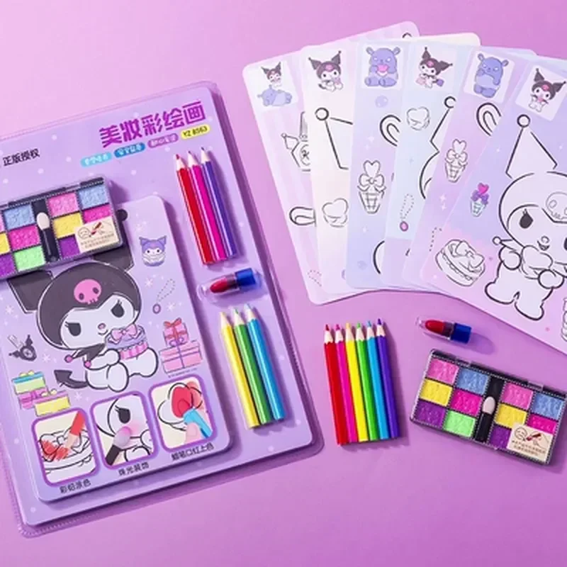 Kulomi Makeup Painting Set Sanrio Authentic Children\'s Play House Toys Makeup Coloring Coloring Book Little Friends Favorite