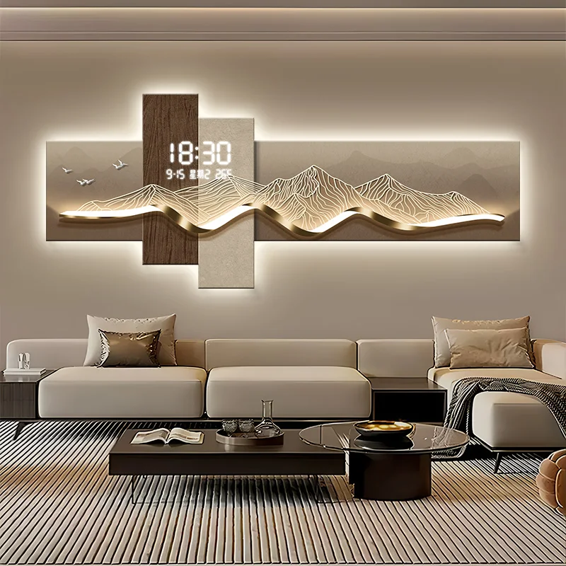Korean Bedrooms Wall Clocks Living Room Digital Art Mural Interior Modern Clock Wall Aesthetic Fashion Horloge Home Decoration