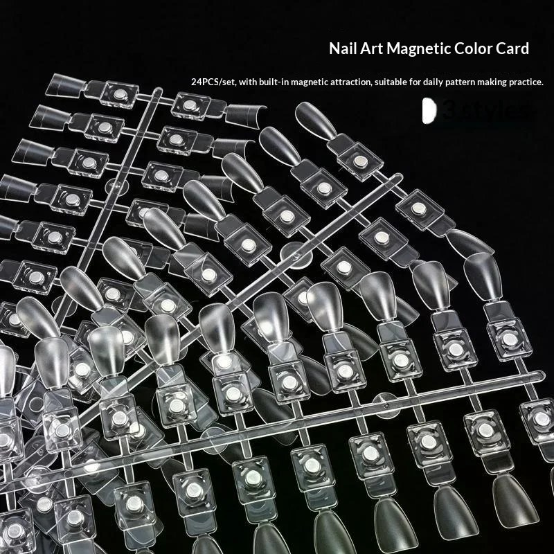 120Pcs Polish Work Color Chart Magnetic False Nail Tip Display Clear Card Gel Board Palette Glue Practice No Break