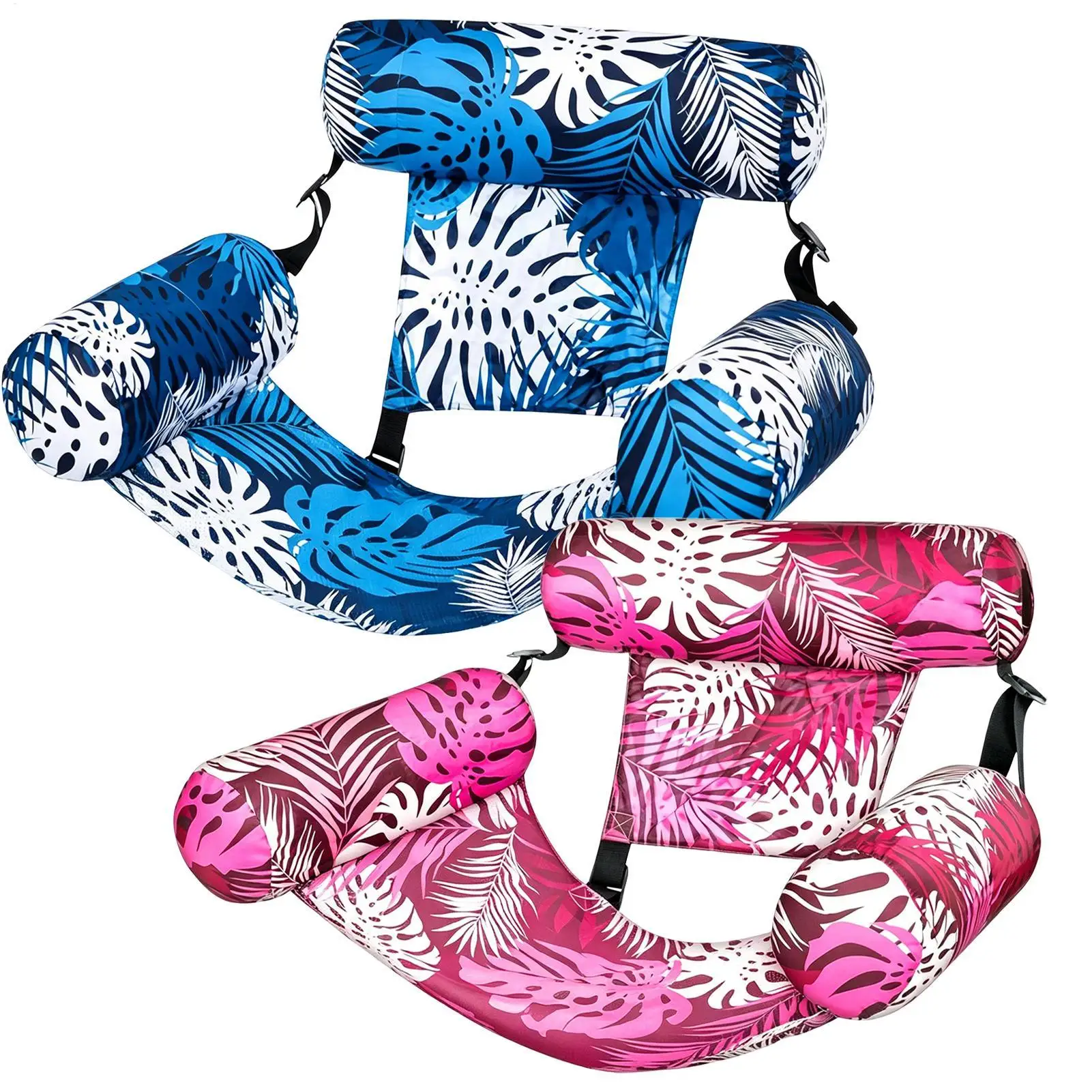 Chaise longue gonflable pour piscine, hamac aquatique, lit flottant avec dossier, jouets de plage robustes pour adultes, été