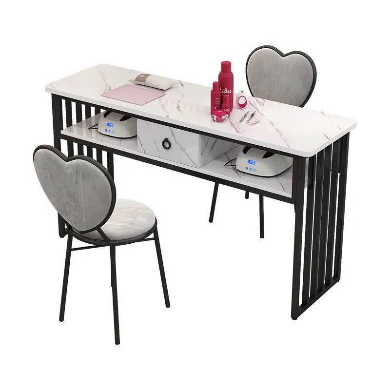 Single Double Internet Celebrity Manicure Table Rectangular Double Simple Manicure Table Manicure Table Chair Set