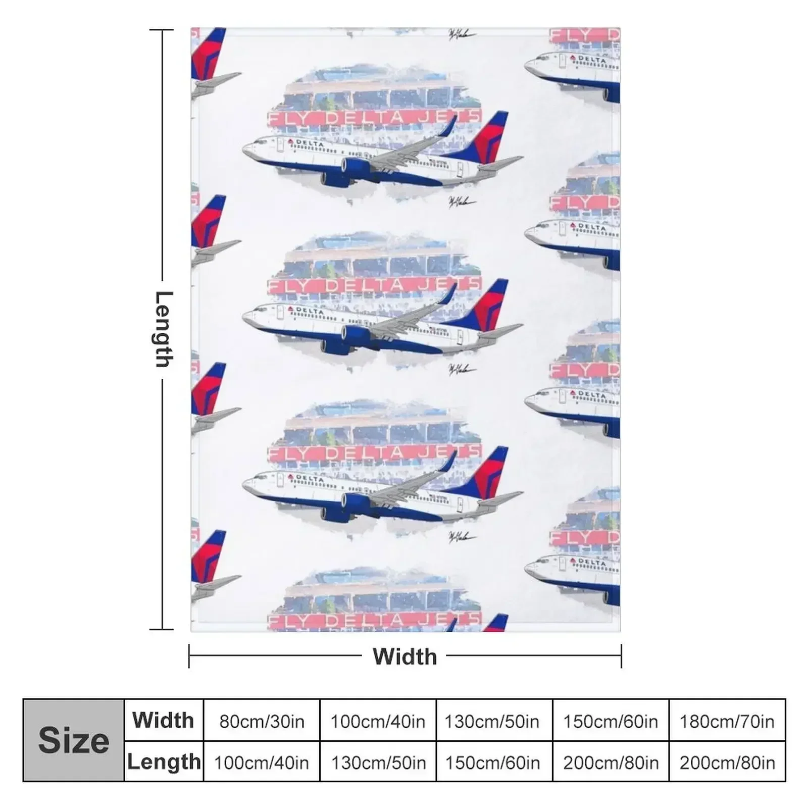 Fly Delta Jets Throw Blanket Plush Decorative Sofas Blankets