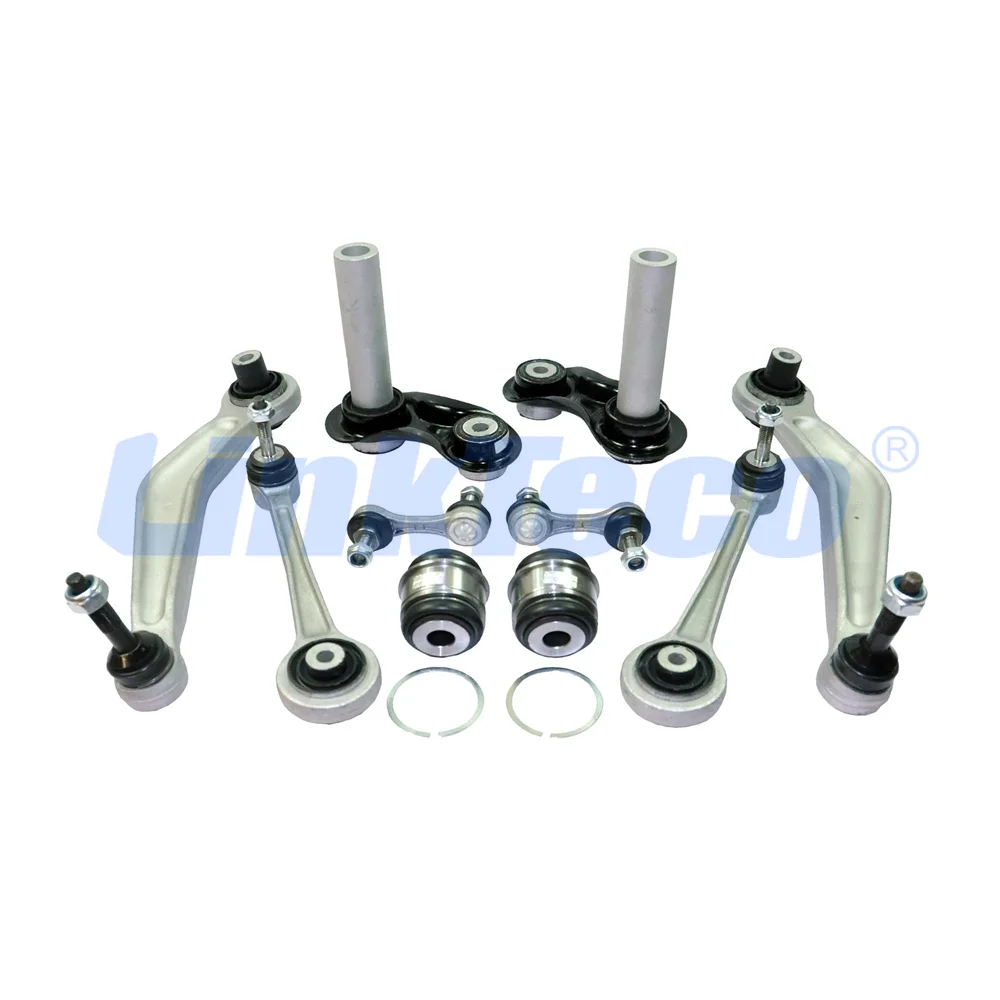 16 Pieces Front And Rear Suspension Control Arm And Steering Linkage Kit Fit 2.0 2.2 2.5 3.0 4.4 4.8 5.0 L For BMW E60 E61 06-10