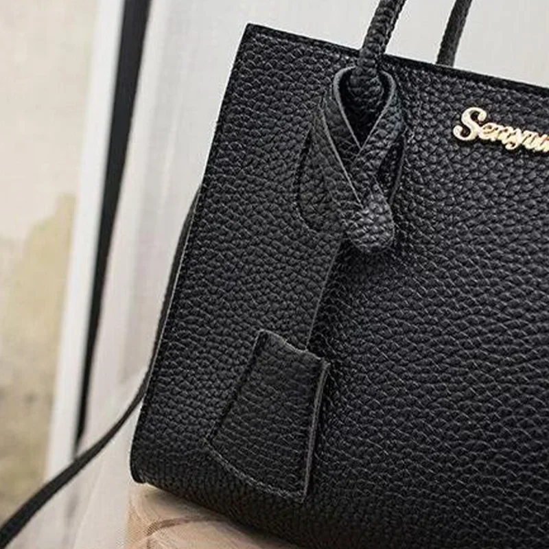 Grain Ladies Handbags Solid Color Lychee Single-shoulder Crossbody Handheld Triple-use Satchel Portable Leisure Bag