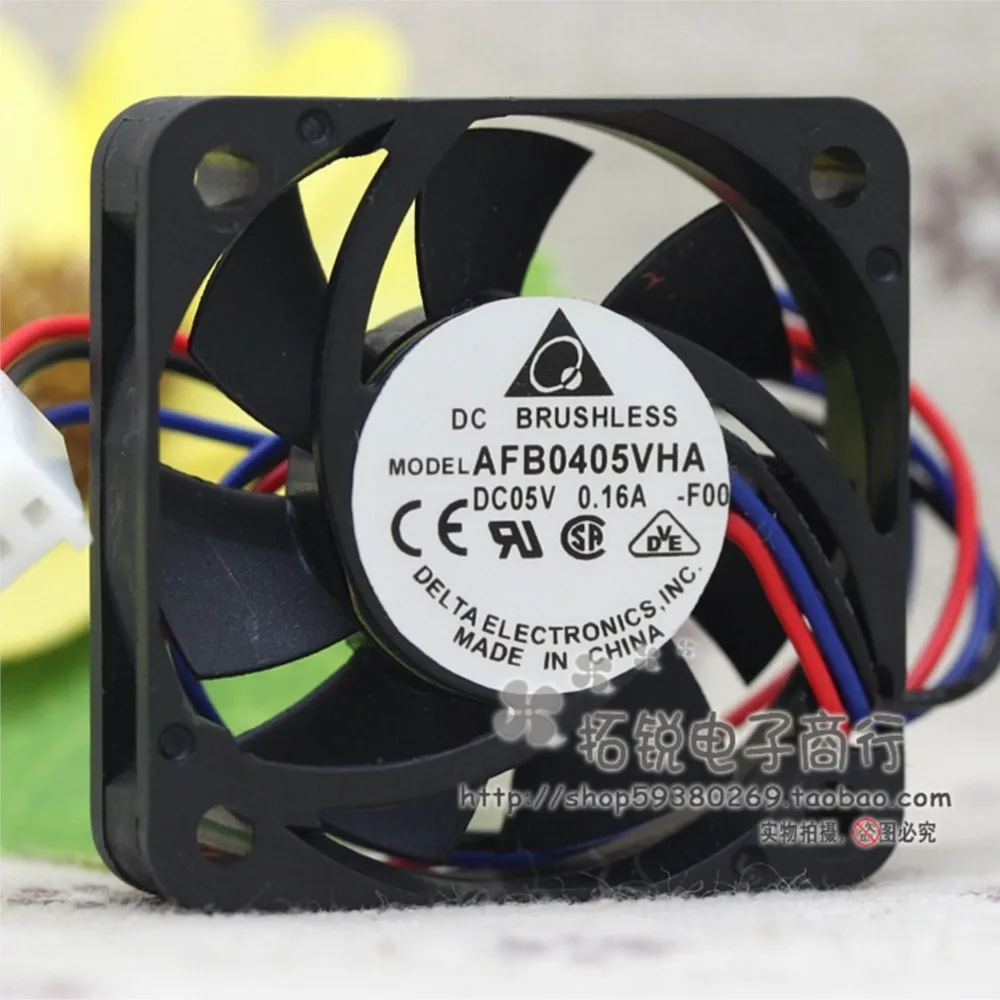 델타 AFB0405VHA-FOO 속도 냉각 선풍기, 40mm 선풍기, 5V 0.16A 4010 4 와이어, 40x40x10mm, 8000RPM, 9.5CFM, 35.5dBA 소음