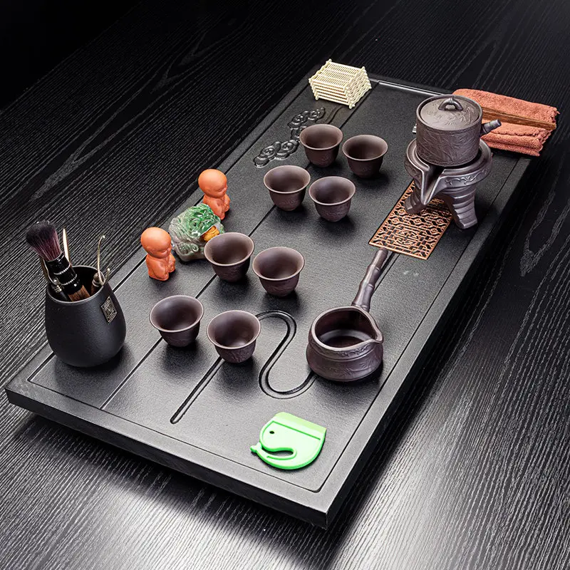 Vintage Rectangle Tea Tray Decorative Serving Valet Luxury Ceremony Tea Tray Living Room Kung Fu Bandejas Home Decorationgs