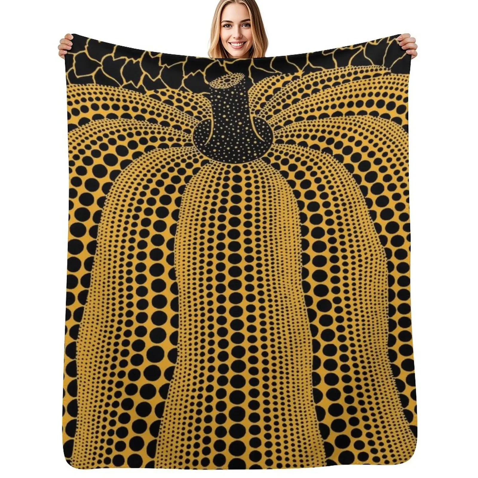 

Yayoi Kusama Pumpkins Forever Throw Blanket Plush Fuzzy Cozy Blanket for Couch Sofa