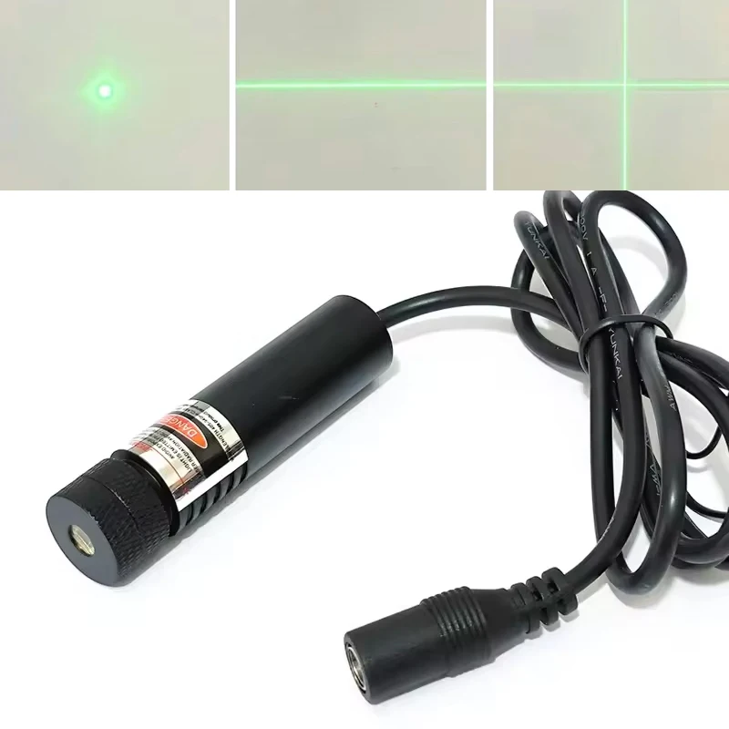 Dot/Line/Cross 532nm 100mW Focusable Green Laser Module Woodwork Locator Lighting Effect DC5V