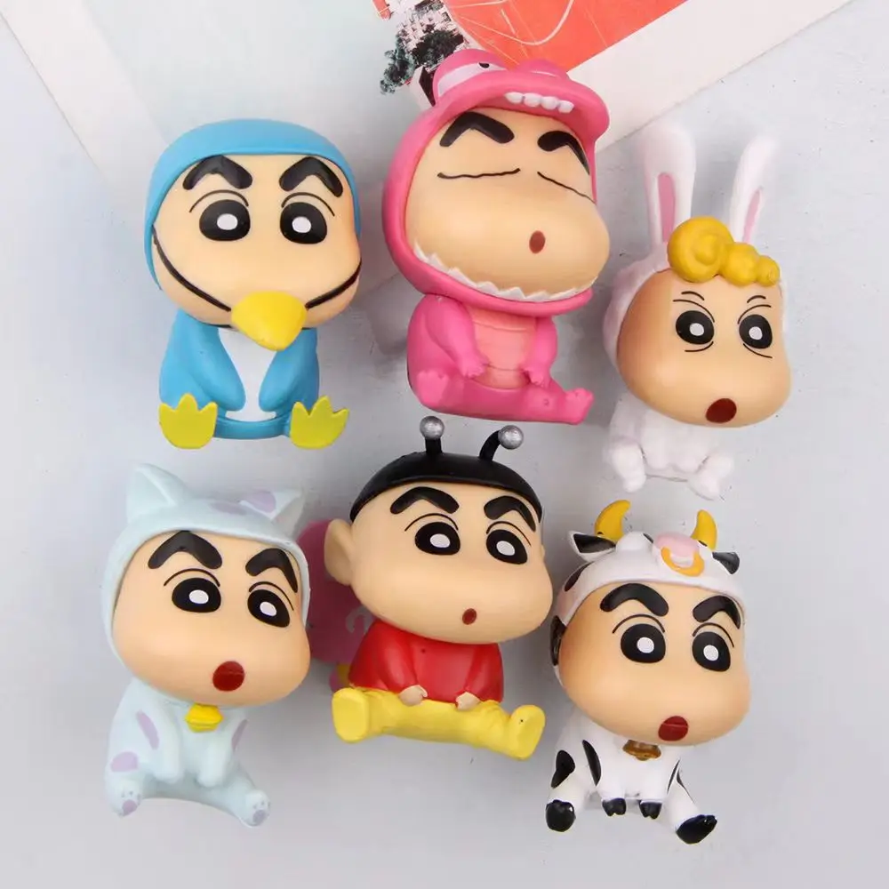 Set di Action Figure di Crayon Shin Chan, Statuette Kawaii Giapponesi da Collezione, Giocattoli da Film, Regali per Bambini