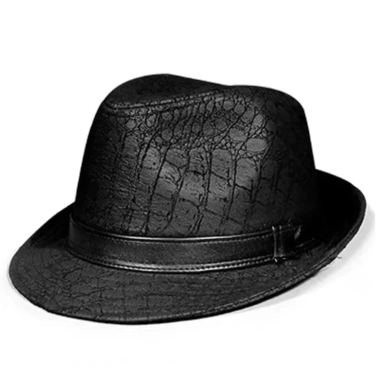 2024 Winter Genuine Leather Top Hats For Men/Women British Gentlemen Wide Brim Stetson Fedoras 55-60cm Fitted Print Gorra Male