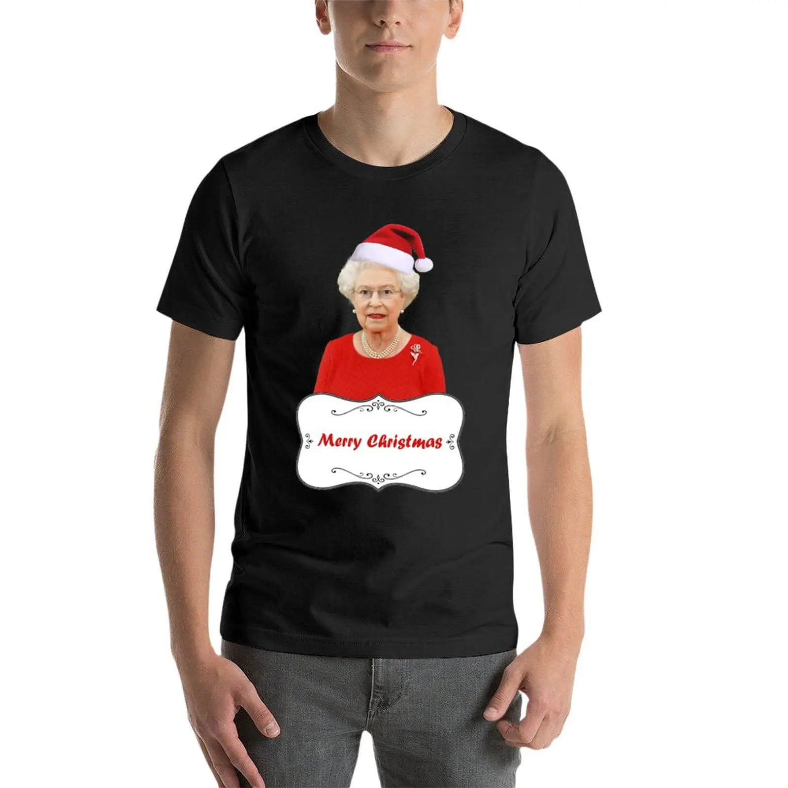 New Queen Eizabeth II Merry Christmas T-Shirt summer tops Oversized t-shirt anime aesthetic clothes t shirt for men