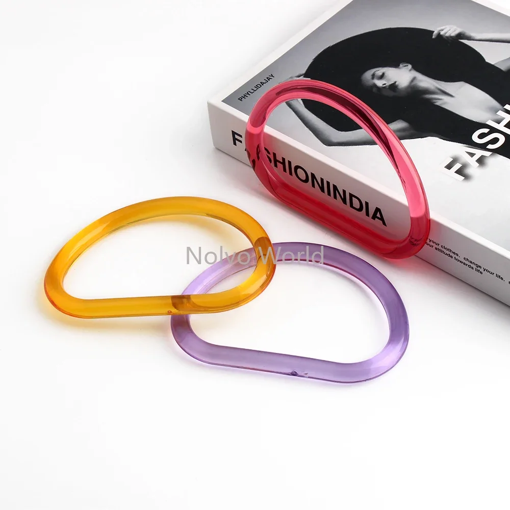 4/10/30PCS 10cm D Shape Acrylic Bag Handle For Women Shoulder Belt Handbag Clear Transparent Wristband Purse Frame Accessories