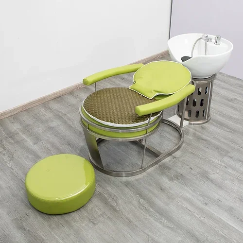 Hair Salon Shampoo Chair Hair Salon Flushing Bed Ceramic Basin Lying Half Shampoo Chair