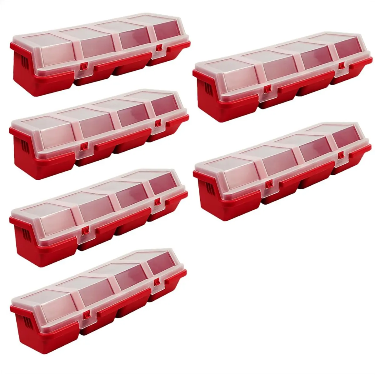 Y17A 6Pcs Screw Organizers Storage Bins with Lids, Plastic Stackable Hardware Organizer Box for Garage Nails Tool Organizing